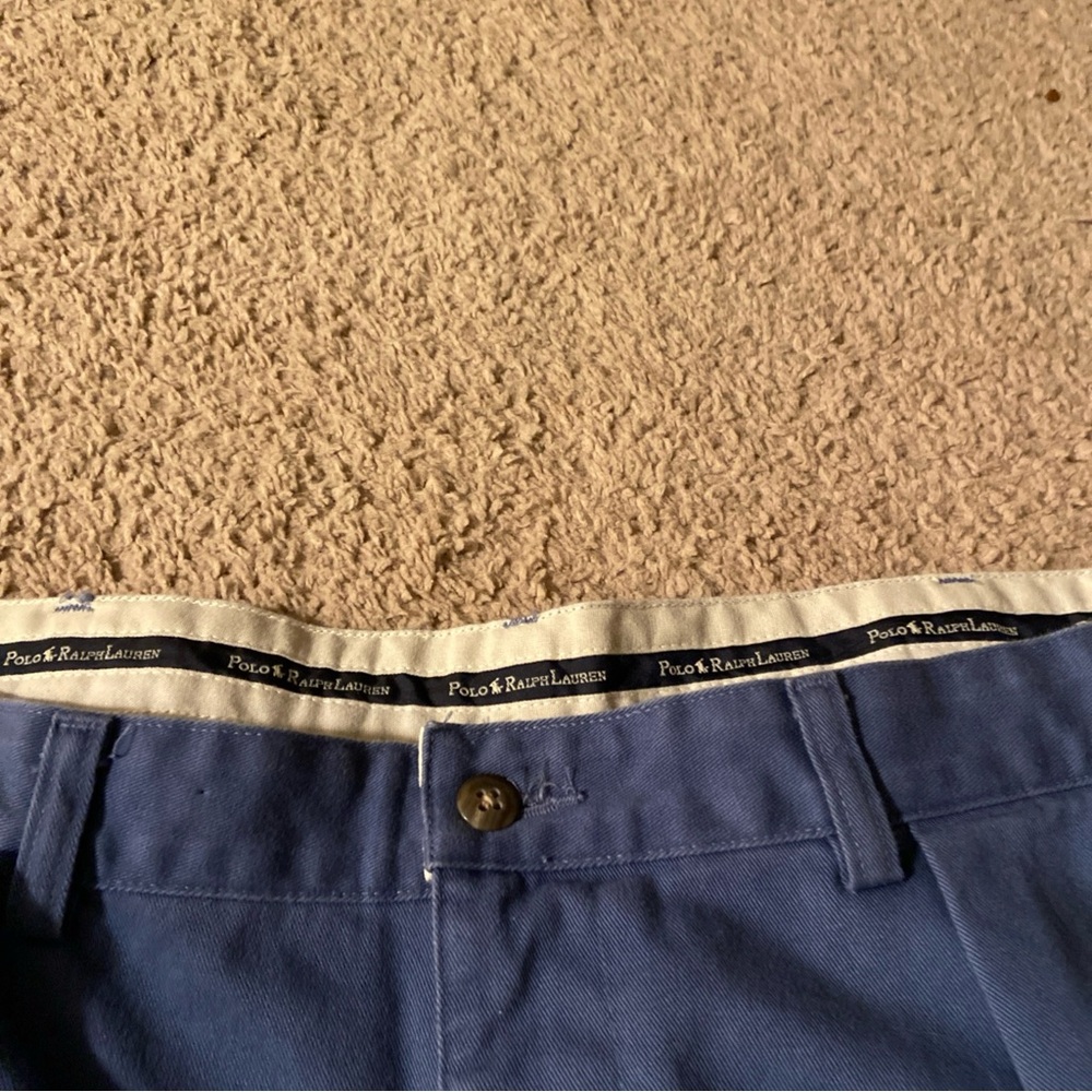 Polo Ralph Lauren Pants Mens 38x34 Blue Flat Front Chinos